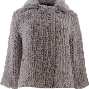 Colleen Lopez Cozy Knit Motorcycle Jacket GRAY S NWOT - Gray